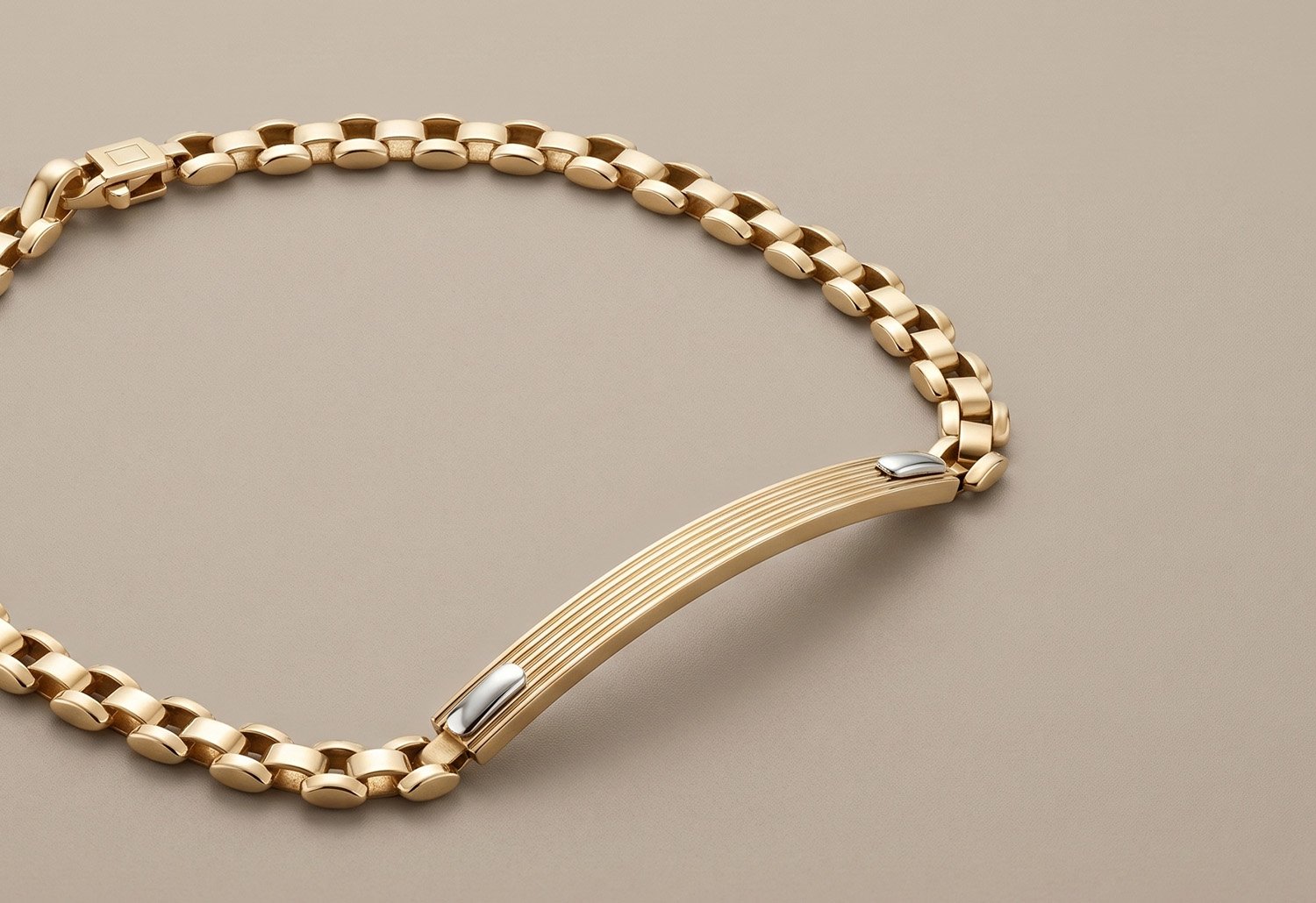 esclava de oro amarillo y blanco para hombre papa de oro