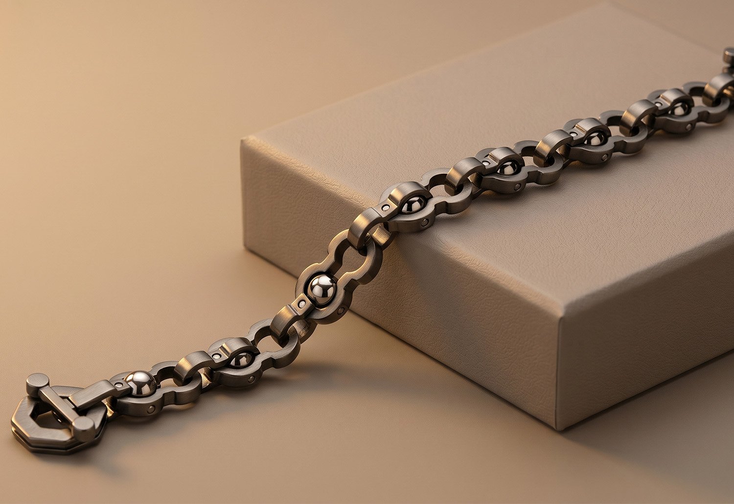 papa de oro pulsera de acero para caballero